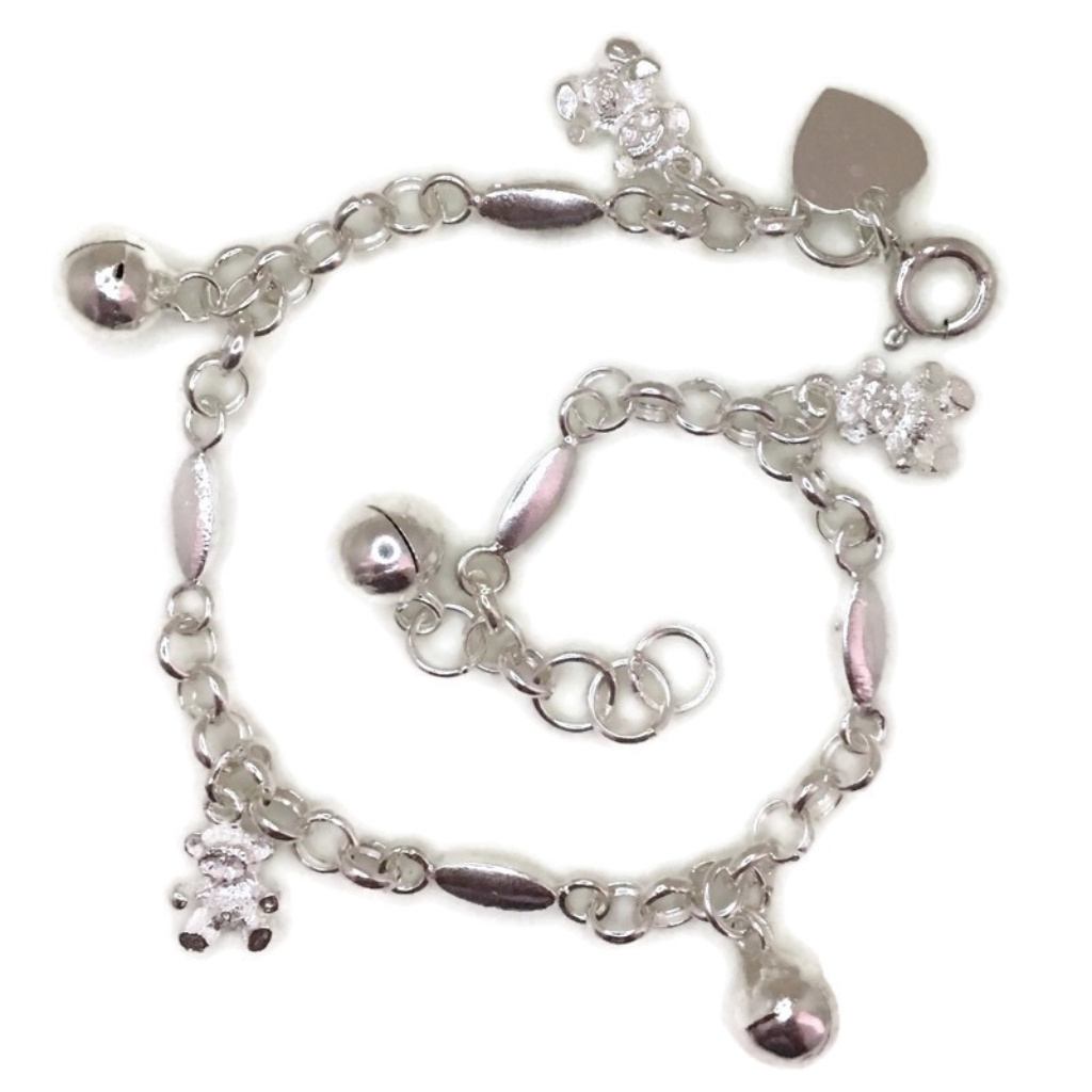 Anti-Tarnish 925 Silver Bracelet Teddy Bear Ball 46$